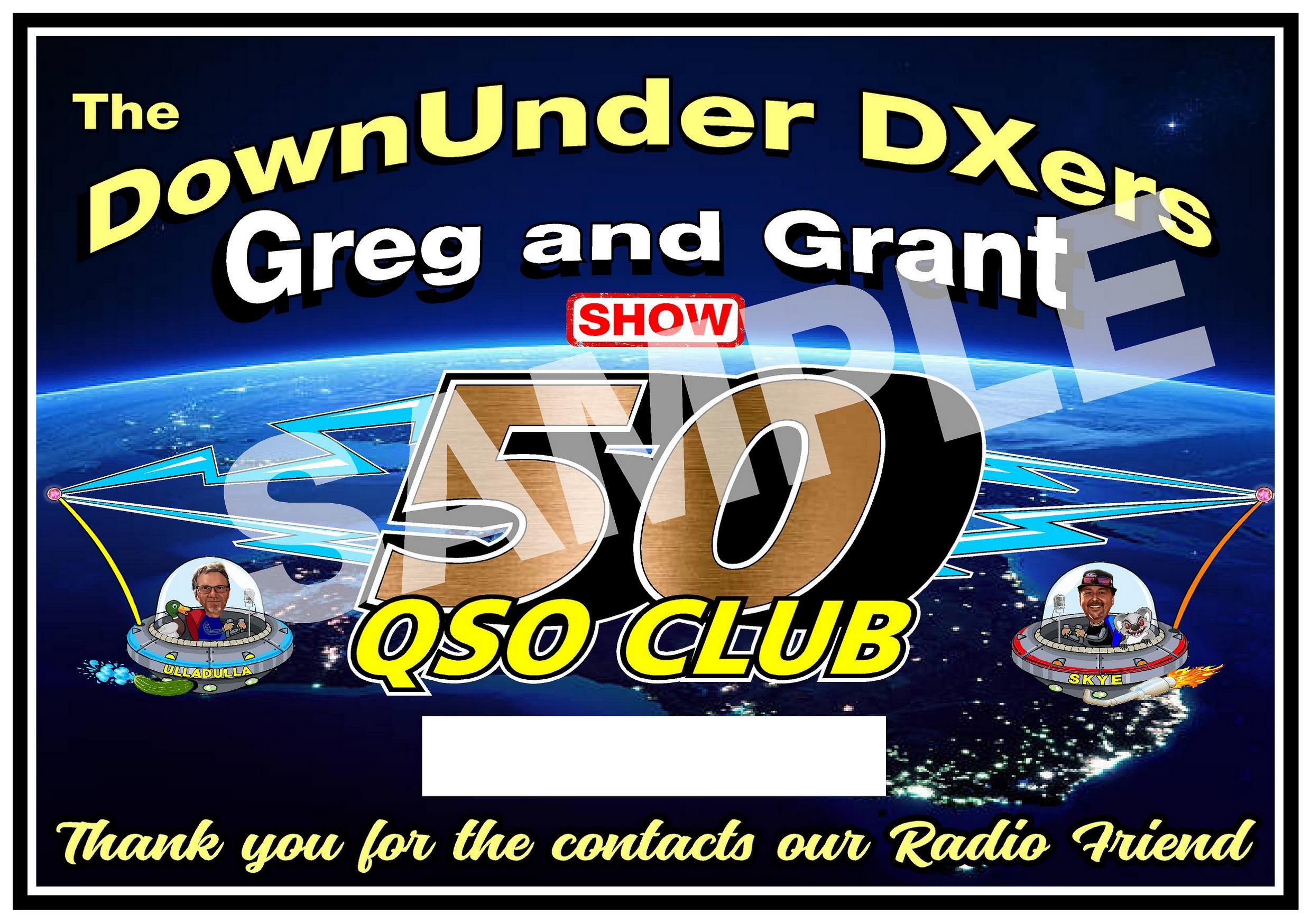 QSO Club Award for 50 or more QSO's